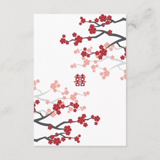 Kirschblüten & Chinesische Hochzeit mit doppeltem Begleitkarte (Rückseite)