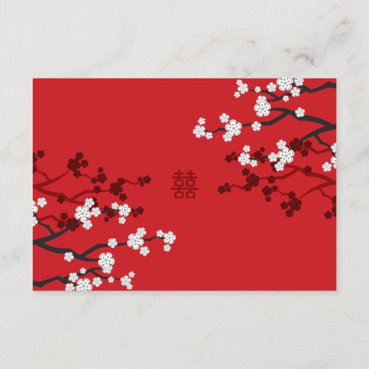 Kirschblüten & Chinesische Hochzeit mit doppeltem Begleitkarte (Rückseite)