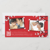 Kirschblüten & Chinesische Hochzeit mit doppeltem  Dankeskarte (Rückseite)