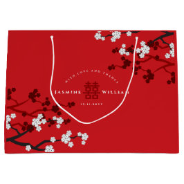 Kirschblüten & Chinesische Hochzeit mit doppeltem  Große Geschenktüte