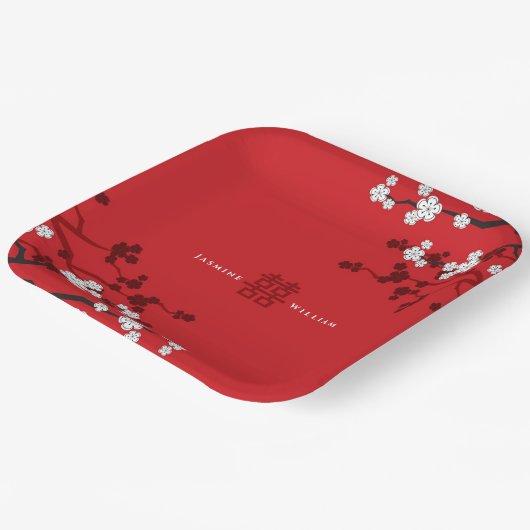 Kirschblüten & Chinesische Hochzeit mit doppeltem Pappteller (Gewinkelt)