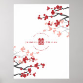 Kirschblüten & Chinesische Hochzeit mit doppeltem  Poster (Vorne)