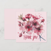 Kirschblüten. Danke Karte (Vorne/Hinten)
