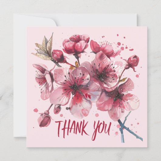 Kirschblüten. Danke Karte (Vorderseite)