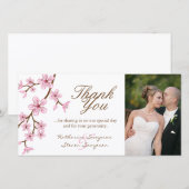 Kirschblüten danken Ihnen Foto-Karte Dankeskarte (Vorne/Hinten)