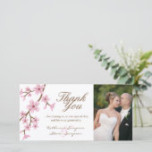 Kirschblüten danken Ihnen Foto-Karte Dankeskarte (Stehend Vorderseite)