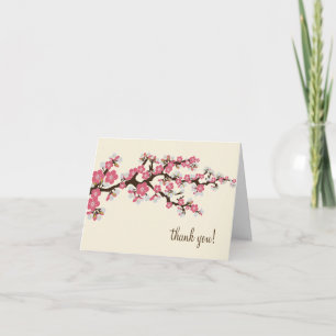 Kirschblüten-Dankeskarten mit Foto (rosa) Dankeskarte
