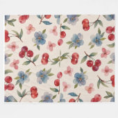 Kirschblüten-Decke Fleecedecke (Vorderseite (Horizontal))