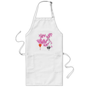 Kirschblüten-Design-Schürze Lange Schürze
