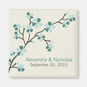 Kirschblüten-Designer-Gastgeschenk Hochzeit 2 Magnet