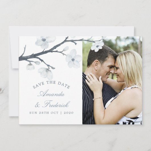 Kirschblüten, die das Datum speichern Save The Date (Vorderseite)