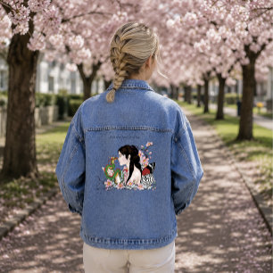 Kirschblüten-Drache Serenität Asiatische Fee Jeansjacke