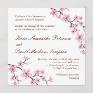 Kirschblüten Einladung zur Hochzeit