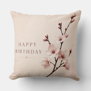 Kirschblüten-Eleganz Geburtstag Kissen