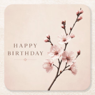 Kirschblüten-Eleganz Geburtstag Rechteckiger Pappuntersetzer