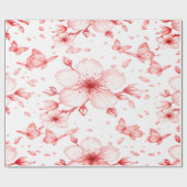 Kirschblüten-Eleganz Geschenkpapier (Flach)