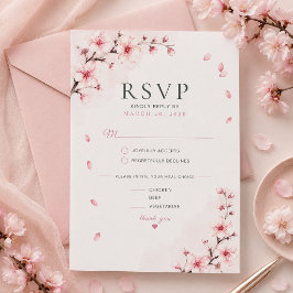 Kirschblüten-Eleganz Hochzeits-Antwortkarte RSVP Karte