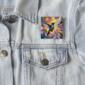 Kirschblüten-Fantasie-Kolibri Button (Beispiel)