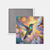 Kirschblüten-Fantasie-Kolibri Magnet (Vorderseite/Rückseite)