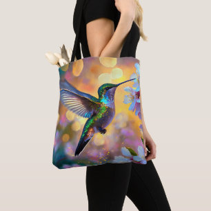 Kirschblüten-Fantasie-Sonnenaufgang Kolibri Tasche