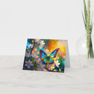Kirschblüten-Fantasie-Sonnenaufgang-Schmetterling Karte