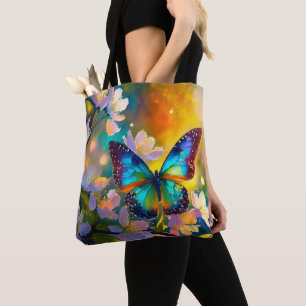 Kirschblüten-Fantasie-Sonnenaufgang-Schmetterling Tasche