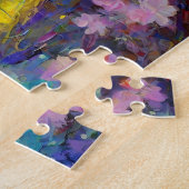 Kirschblüten-Fantasie-Sonnenaufgangsstrom Puzzle (Seite)