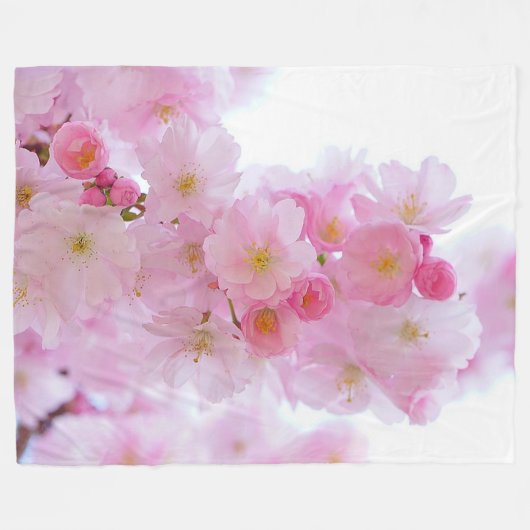 Kirschblüten-Fleece-Decke Fleecedecke (Vorderseite (Horizontal))