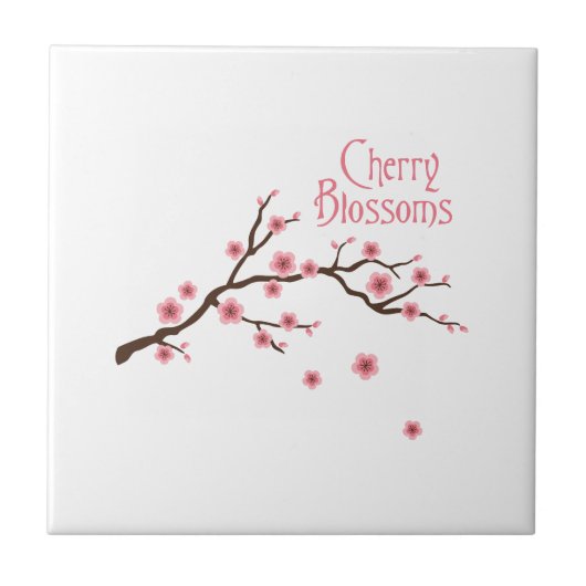 Kirschblüten Fliese (Vorderseite)