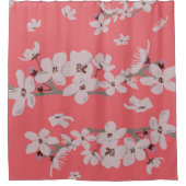 Kirschblüten Floating-Blume Duschvorhang (Vorderseite)