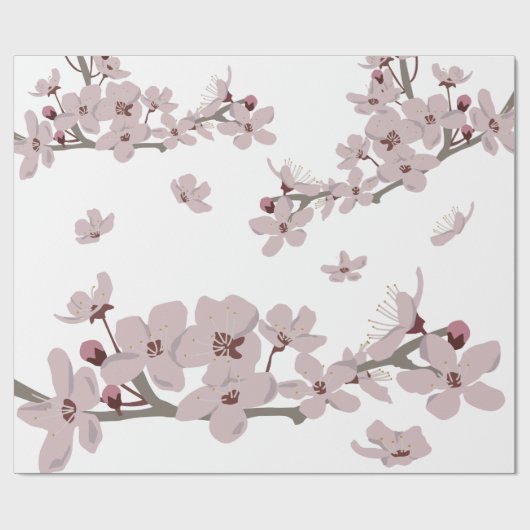 Kirschblüten Floating-Blume Geschenkpapier (Flach)