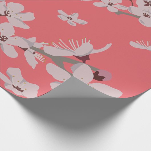 Kirschblüten Floating-Blume Geschenkpapier (Ecke)