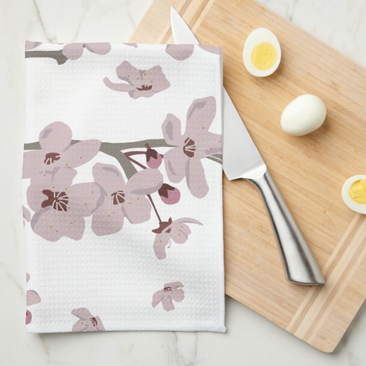 Kirschblüten Floating-Blume Geschirrtuch (Viertel Falte)