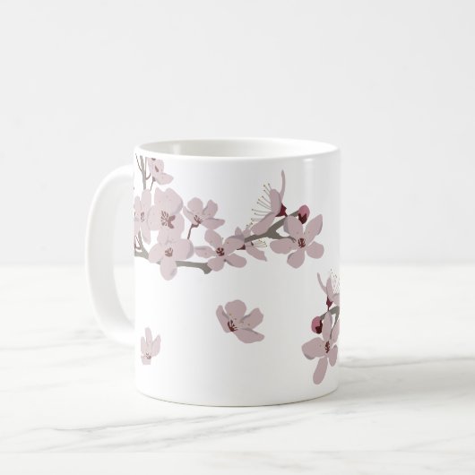 Kirschblüten Floating-Blume Kaffeetasse (Vorderseite Links)