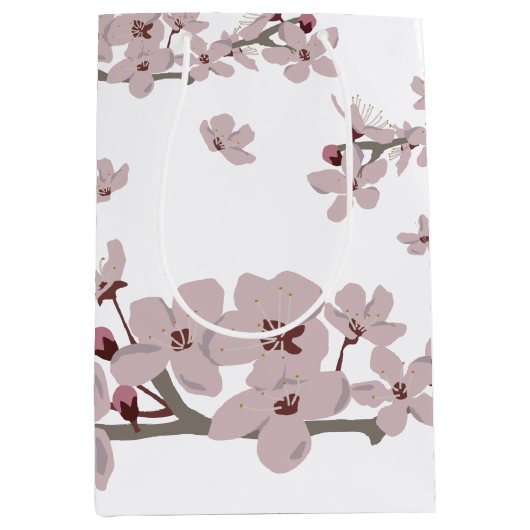 Kirschblüten Floating-Blume Mittlere Geschenktüte (Vorderseite)