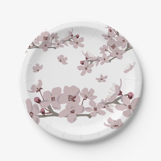 Kirschblüten Floating-Blume Pappteller (Vorderseite)