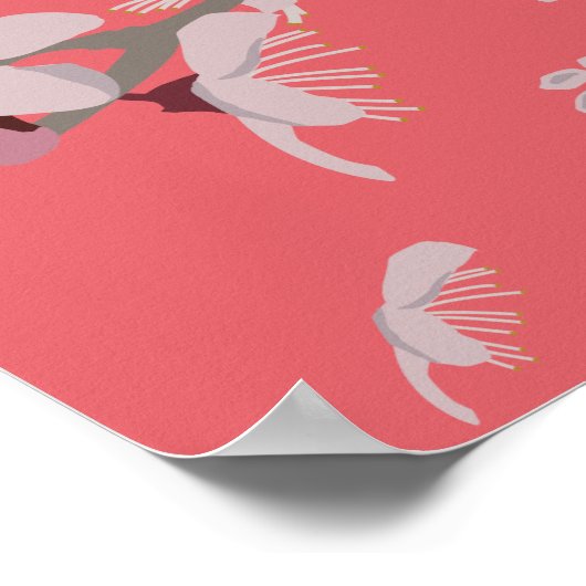 Kirschblüten Floating-Blume Poster (Ecke)