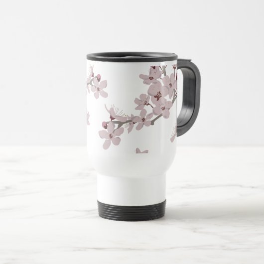 Kirschblüten Floating-Blume Reisebecher (VorderseiteRechts)