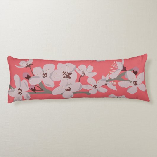 Kirschblüten Floating-Blume Seitenschläferkissen (Rückseite)
