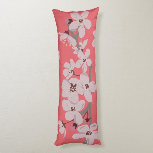 Kirschblüten Floating-Blume Seitenschläferkissen (Rückseite (Vertikal))