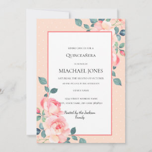 Kirschblüten Floral Blush Gold Einladung