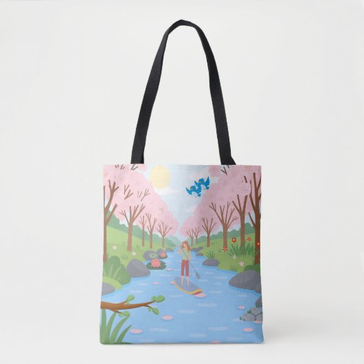 Kirschblüten-Fluss-Abenteuer Tasche (Vorderseite)