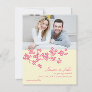 Kirschblüten Foto-Einladung zum Merken des Termins Save The Date
