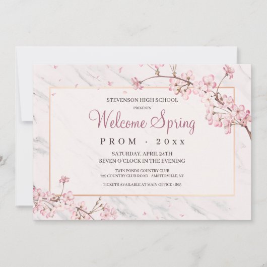 Kirschblüten Frame Prom Einladung (Vorderseite)