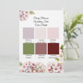 Kirschblüten-Frühlingsfarbpalette  Einladung (Stehend Vorderseite)