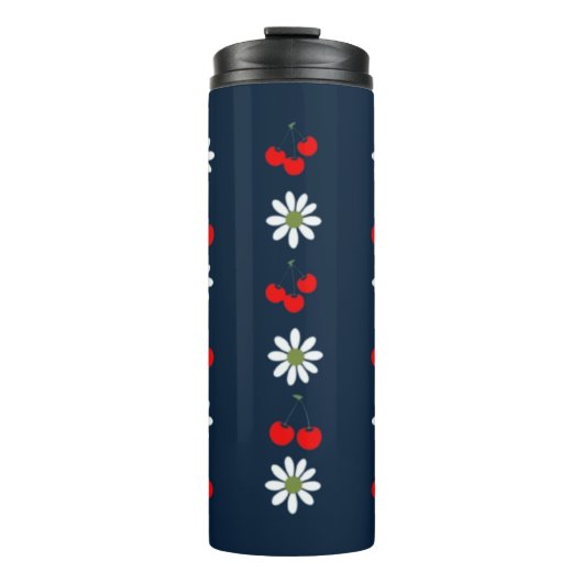 Kirschblüten & Gänseblümchen Thermosbecher (Vorderseite)
