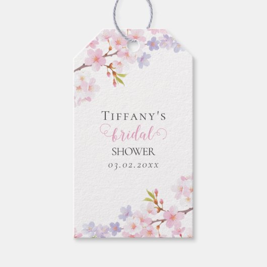 Kirschblüten-Garten-Brautparty Geschenkanhänger (Vorderseite)