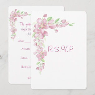 Kirschblüten-Garten-Land Blumen Hochzeit RSVP Einladung