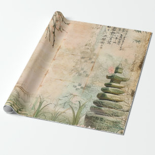Kirschblüten-Gartenszene (2) Geschenkpapier