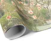 Kirschblüten-Gartenszene (4) Geschenkpapier (Rolleneckpunkt)